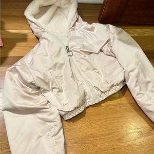 H&M IVORY Bomber Jacket with Hood